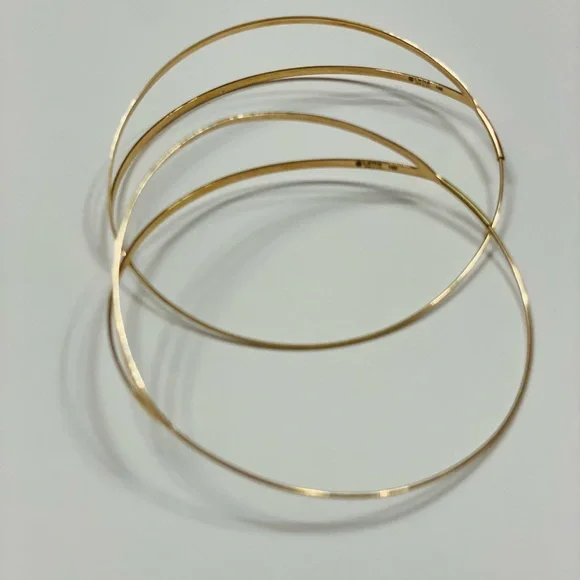 Lana Jewelry 14K yellow Gold Flirt Split hoops 3" long - Picture 15 of 16